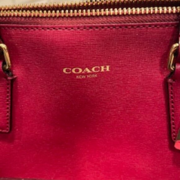EUC Coach Saffiano Leather Satchel in Raspberry Pink - Picture 3 of 14